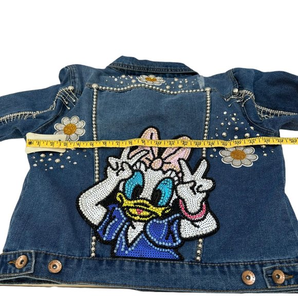 (H-221) Distressed Denim Jean Jacket Size S - Picture 10 of 13